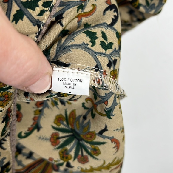 Avatar Imports Clothing sleeveless blouse ruched floral top gold L - Picture 7 of 8